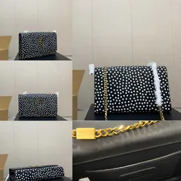 Akşam çantaları üst omuz çantası tasarımcısı deri haberciler kadınlar eller trend polka noktalar zincir crossbody bayan cüzdan 230220