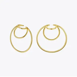 Ушная манжета Enfashion Geometric Ear Cuff Clip на серьгах для женщин золотой цвет многослойные круги.