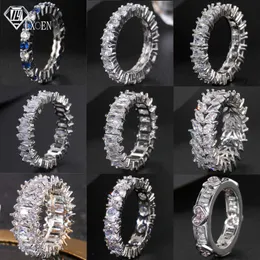 Solitaire Ring Fashion الفاخرة متعددة الألوان حلقات الزفاف الزركون للنساء Round Round Square Stone Party Ring Jewelry Bague Femme Z0313