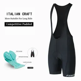 Pantaloncini con bretelle da ciclismo Fualrny Pantaloncini con bretelle da bicicletta neri interi da uomo Abbigliamento da esterno Bike Cycling 4D Coolmax Gel imbottito con bretelle da equitazione Pantaloncini da ciclismo 230313