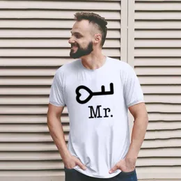 Herr t-skjortor män långärmad monterad skjorta runt enkla söta par t-shirt avslappnad kort dag valentins bekväma topphals tryckt