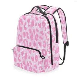 Zaino Borse da scuola alla moda per ragazze adolescenti Zaini staccabili multifunzione Libro da studente con stampa leopardata rosa