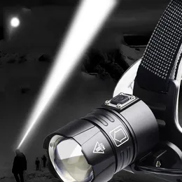 Reflektory Super jasne XHP90 USB Reflektor LED Najproczniejszy reflektor Rybatowniczy Torcha Zoom Borch 3 18650 Battery259L