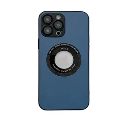 A capa do telefone celular é adequada para 14 de absorção magnética Litchi Grain Leather 13 Lens Film Cover completo