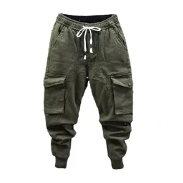 Mens Pants Bannaji Fashion Mens Korean Style Harem Cargo Pants Hip Hop Solid Summer Pants Pockets Streetwear Joggers Byxor för manlig 230313