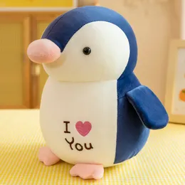 25 cm kawaii huggbar jag älskar dig mjuk pingvin plysch leksaker för barn fyllda djurdockleksaker alla hjärtans julklapp la553