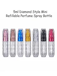 5 ml tragbare Mini-Diamant-transparente nachfüllbare Parfümflasche, Sprühpumpe, leere Kosmetikbehälter, Zerstäuberflasche für Reisen, wiederaufladbare Botella de Parfüm