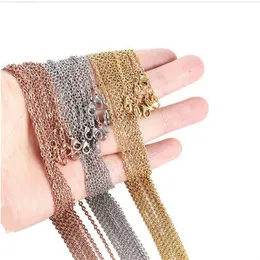 DIY Rolo Woman Chains Halsband 2mm Rostfritt stål Smycken Chains No Fade Choker For Women GC1959