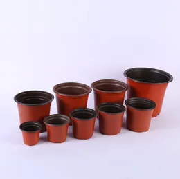 Dubbla färgblomma krukor Plastiska röda svarta barnkammare transplantationsbassänger Unbreakble Flowerpot Home Planters Garden levererar SN5186