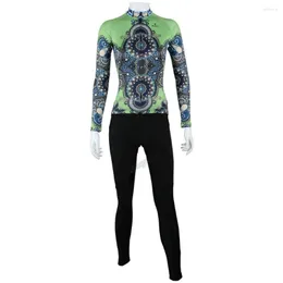 Kurtki wyścigowe Unikalny projekt Zielony Cheongsam Jersey Mountain Bike Spring and Autumn Wysoka jakość Niezwykła dla dziewcząt XS-XXL