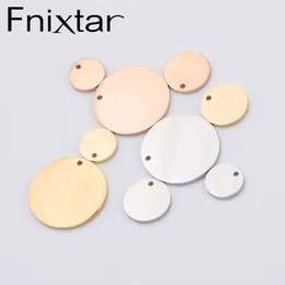 Takılar fnixtar 1.8mm kalınlık Diy boş damgalama yuvarlak diskler ayna cila paslanmaz çelik gravür cazibe diski 251512mm 20piecelot 230311