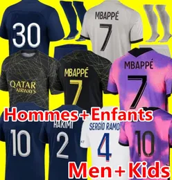 2022 2023 maillot de foot 축구 유니폼 20 21 22 23 MBAPPE HAKIMI 셔츠 남성 kids hommes enfants VERRATTI MARQUINHOS KIMPEMBE 4번째 RAMOS PsGs JERSEY
