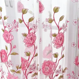 Perde Perdeler Modern Floral Cortina Voile Tül Para Oturma Odası Yatak Odası Mutfak Quarto Blind 1pic