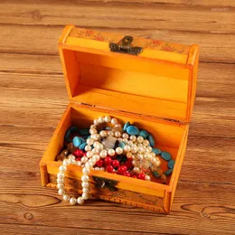 Envolva de presentes Vintage Small Wooden Box Storage Jewelry Organizer European