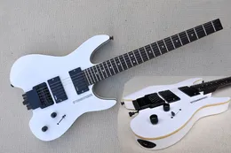 Factory Custom White Headless Electric Guitar med HH Pickups Black Hardwares Rosewood Fretboard som erbjuder anpassade tjänster.