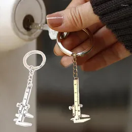 Keychains Fashion Mini Car Keychain Vernier Caliper Portable 0-40mm Mätmätverktyg Turbo Key Chain Ring Ruler