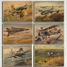 Amerikansk stil Flygplan Fighter Flygplan Plan metall plåtskylt Väggdekal Vintage målning Poster Pub Bar Room Hemmahus Dekor metallaffisch del1 Storlek 30X20CM w02