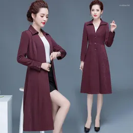 Trench da donna Spring Autumn Coat Women 2023 Abiti di moda coreana Casualmente a manica lunghe capra