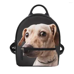 School Bags Dog Design Women Small Backpack Fashion PU Leather For Teenager Girls Female Travel Zaino Donna