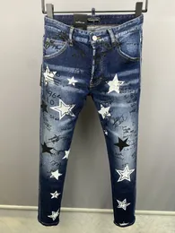 DSQ PHANTOM TURTLE Men's Jeans Classic Fashion Man Jeans Hip Hop Rock Moto Mens Casual Design Ripped Jeans Distressed Skinny Denim Biker Jeans 6134