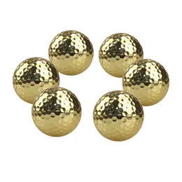Bolas de golfe Crestgolf 6 PCs Duas camadas Golden Golf Balls Practice Balls Treando duas peças Bolas como Presente 230313