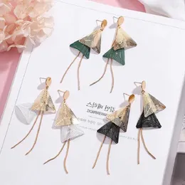 Dangle Chandelier American Fashion Exaggerated Earrings Personality Color Triangle Tassel Long Earrings Needle Geometric Earrings Fashion Girl G230313