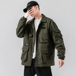 Men's Jackets 2023 Brand Spring Men Casual Jacket Coat Men's Washed Pure Cotton Brand-Clothing Army Green Bomber Male Cargo Coats