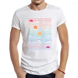 Herr t-shirts 2023 herr mode landar under en sol design kort ärm t-shirt cool tryckt toppar hipster tee