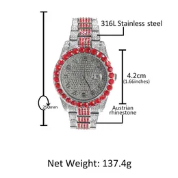 Watch Gu Meng's new diamond inlaid red fashion watch round large dial quartz watch