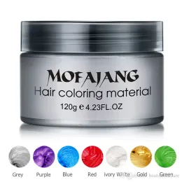 علامة تجارية Mofajang Hair Wax Coloring 120g تصفيف الشعر Mofajang Pomade Style Style Restoring Pomade Wax Big Skeleton Slicked 8 Colors Cream