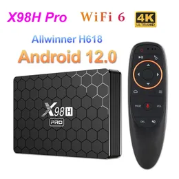 X98H PRO SMART TV BOX ANDROID 12 ALLWINNER H618 4G 32G 64G TVBOX 2.4/5GデュアルWIFI6 1000M BT5.0 H.265 4Kメディアプレーヤーセットトップボックス