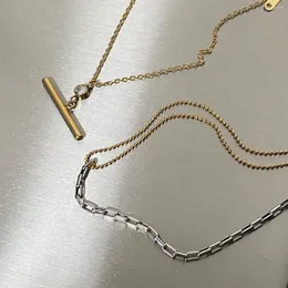 Hänge halsband londany neckce multi-skiktade två ton kedja halsband färgblock