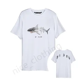 Mens Designer PA T-Shirt Tees Luxury Print Palms Shark T Sharts Mens الزاوية الزاوية قصيرة الأكمام الصيفية