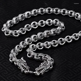 Correntes S925 jóias de prata retro tailandês homens bonitos homens dominantes dragão áspero clavícula masculina longa masculina colar por atacado