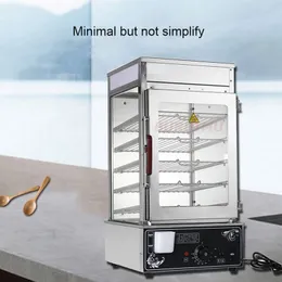 Vaporizador elétrico comercial de 5 camadas em aço inoxidável Vaporizador de alimentos de dupla finalidade Máquina automática de pães cozidos no vapor