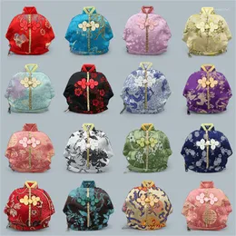 Bolsas de jóias 13x12cm Bolsas de seda bordadas com zíper de seda chinesa bolsa de bolsa de moedas de moeda chinesa