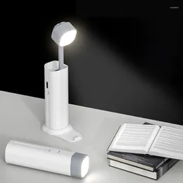 Bordslampor Moonbiffy 3 i 1 LED -skrivbord med stativ roterbara fällbara ljus för sovrumsögonskyddsläsning