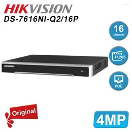 Hikviison Original DS-7616NI-Q2/16P 16CH 1U 16 POE 4K 8MP NVR 2 SATA för Security IP Camera Network Video Recorder H.265