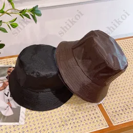 디자이너 어부 양동이 모자 망 여자 유행 가죽 야구 모자 클래식 꽃 무늬 양산 모자 블랙 브라운