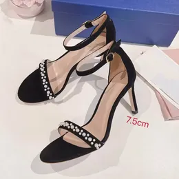 Каблуки Дизайнер высококачественных женских тапочек сандалии для женщин мода высокий каблук 5,5 7,5 10,5 см слайды пляжные свадебные туфли Lady Sandal Leath