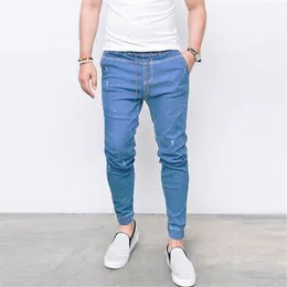 Jeans da uomo Plus Size Jeans skinny Uomo Slim Fit Pantaloni in denim Maschile Matita Stripe Elastic Street Hip Hop Ginocchio strappato Fori Jean Abbigliamento uomo 230313