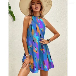 Abiti casual 12 stile sexy Mini senza maniche Mini Summer Donna Abito da donna 2023 Floral Print Party Elegant Women's's