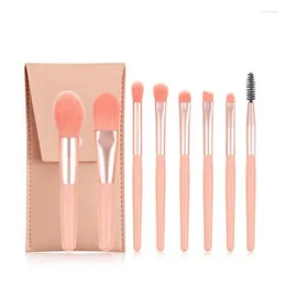 Makeup szczotki Produktos Baratos Pink Mini 8pcs Zestaw pędzla/cień do powiek szczotka/Blush Set/Lash Brush/Lip Pędzel/Set Foundation