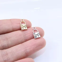 Charms eruifa 20pcs 10 мм оплосилл симпатичный мини -замок заклинание из цинкового сплавного сплава Серьера модные украшения