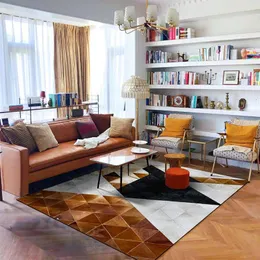 Halılar Nordic Style Lüks Cowhide Patchwork Halı Gerçek İnek Deri Halı Oturma Odası Dekorasyon Villa Alanı