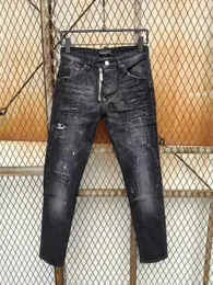 DSQ PHANTOM TURTLE Men's Jeans Classic Fashion Man Jeans Hip Hop Rock Moto Mens Casual Design Ripped Jeans Distressed Skinny Denim Biker Jeans 61264