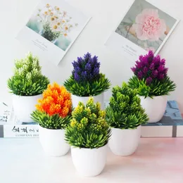 Dekorativa blommor bunt tallkon simulering ananasgräs konstgjorda växter diy hem vaser för dekoration falsk plastblomma pompon