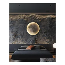 Lampada da parete Luna Decorazione per camera da letto Soggiorno Casa Design moderno Stile Divano Sfondo Interno Lampada da notte a Led Drop Del Dhswz