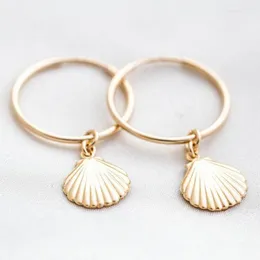 Hoopörhängen 30 mm guldfylld handgjorda skal smycken cirkel boho brincos pendientes oorbellen