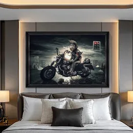 Fajne małpy motocyklowe motocyklowe plakaty malowanie plakatów i grafiki ścienne obraz do salonu wystrój domu (bez ramy)